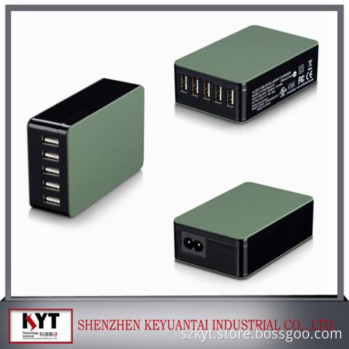 5-Port USB Charger UK plug+multi color 32W A High Speed family size Multiple Desktop wall charger
